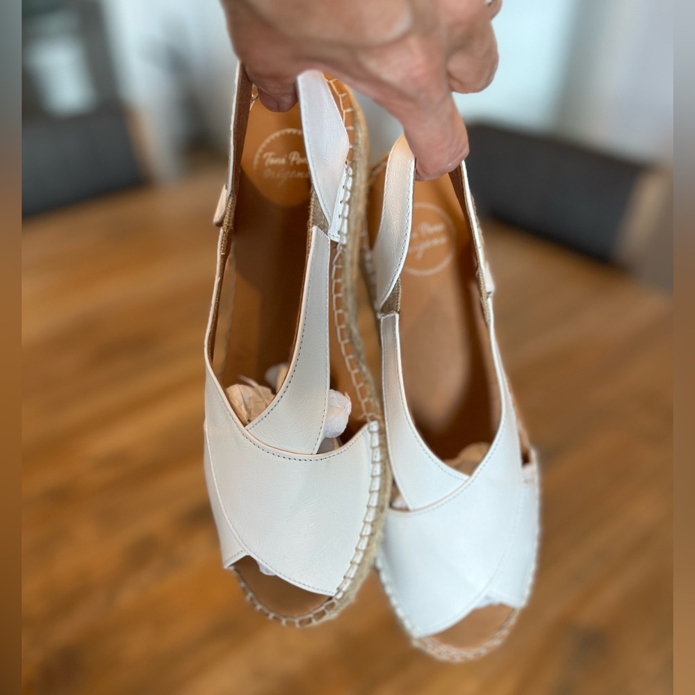 Toni Pons White Espadrille Wedges